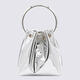 Jimmy Choo Metal Bucket Ladies Handbag Logo embellished tassel design Large capacity daily commuting bag White TU