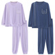 Yalu autumn and winter couple pajamas set Korean casual men and women long sleeves trousers two-piece round neck home clothes 9923 men/9924 women M women (suggested 75-95 Jin [Jin equals 0.5 kg])