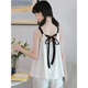 Pema Chat Pyjamas Kindermädchen Große Kinder Hosenträger Pyjamas Pyjamas Hosenanzug Mädchen Ärmeloses koreanisches Riemen Center Weste zwei Stücke Dünnstil LDE-11304# Blue Cherry 170 Größe 16 Höhe 135-140 cm Gewicht 50-