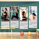 OLOEY Pilates yoga studio wall decoration hanging painting fitness work classroom promotion hanging cloth poster painting cultural wall wallpaper PLT-27 width 60X height 160 cm free hook