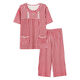 Mu Fengqing, Mutter und ältere Mutter Pyjamas, Damen, reine Baumwoll-Kurzärärmel-Sommer-Dünne, lässige alte Dame Thin Home Clothes Sommer YMY3937 2xl [Vorschlag 135-155jin [Jin gleich 0,5 kg]]]