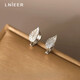 JBV Old Phoenix 999 sterling silver pure silver super flash leaf earrings women's earrings niche earrings silver earrings
