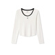 
Semir long-sleeved T-shirt for women short contrasting color base shirt simple style autumn fake two-piece slim clothes 101524101005