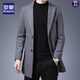 Romon Veste en laine à double face pour hommes Veste de costume en laine mi-long pour hommes en automne et en laine épaisse épaisse brise-vent pour hommes Recommandation noire L [111-125jin [Jin est égal à 0,5 kg]]]
