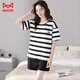 Catman (MIIOW) 2025 PAJAMAS POUR FEMMES EN SUMBRE CORTON PURS POUR STRIPES SUMBRES STYLE MINÉE POUR LES VOITS ESTES ENSEMBLE YZT9885 M RECOMMANDÉS 80-100JIN [Jin est égal à 0,5 kg]