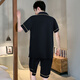 雅鹿睡衣男夏季夏天薄款冰丝短袖青少年可外穿男士2025新款家居服套装 12532【云朵棉绉布款】 2XL (建议身高180左右，体重15