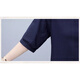
XAE luxury high-end brand short-sleeved dress for women 2025 summer new round neck loose and fashionable age-reducing slimming skirt gray XL 125-135Jin [Jin equals 0.5 kg]