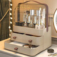 Cosmetics storage box Internet celebrity dust-proof storage rack drawer-type desktop skin care products home lipstick dressing table extra large thickened pink three drawers extra large capacity