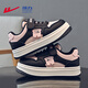 Warrior Girls Casual Sneakers Spring and Autumn Campus Velcro Lightweight Sports Shoes WZ-1468 Black/Pink 34