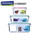 Imported Grid Frischwachtschüssel Mikrowelle Lunchbox Temperiertes Glas Rechteckige Frischwachtbox Student ohne Raster rechteckig 695 ml