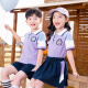 Chaomengcheng Primary School Uniforms Summer Children's Short-Sleeve Class Uniform Set Performance Clothes Kindergarten Clothes Summer Clothes Graduation Photo Customized 6623 Red Women's Set 100 Recommended height 90cm