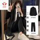 FANAOGE Korean style black suit suit for female college student defense suit black jacket teaching job interview professional formal wear 4-piece suit tie + suit + white shirt + pants M Recommended 95-110 Jin Jin equals 0.5 kg Urgent items will be sent on the same day - contact customer service for SF Express