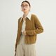 
ROMON 100% wool sweater for women 2025 spring and autumn new fashion retro cable cardigan small sweater jacket for women crystal gray equal size