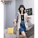 
Woodpecker summer sun protection clothes female star sky blue printed hooded zipper cardigan European loose drawstring long sleeve breathable short jacket Jasmine red thin thin M