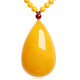 DL 1998 Fat Donglai same style beeswax pendant natural amber chicken fat yellow honey men and women blood amber sweater chain water drop necklace bead chain water drop