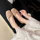 Feiyao Mary Zhen Single -Schuhe für Frauen im Sommer Nacktlederschuhe mit Rock, um das Temperament und Damenschuhe Gelegenheitsschuhe Nacktfarbe 36 (ca. 4,5 cm Anstieg der Höhe)