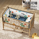 Forsunny Brib Wood Solid sans peinture épissage lit multifonctionnel bébé mobile levage et abaissement lit nouveau-né BB coaxiant lit de pin importé bois + lit de dinosaure circonférence + noix de coco nattre + moustique net naissance réunion cadeau de bébé