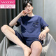 Modal Herren Pyjamas Sommer 2025 Neues Baumwollkleidung für Kurzschleife für Männer für Männer Teenager Sommerstil großgröße HDE-9934 4XL
