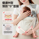 洽苒【德国】抱娃神器解放双手新生婴儿背带外出前抱式背娃小月龄 华夫格灰-透气款