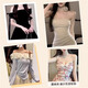 Carey Kay strapless underwear for women, small breasts gathering front buckle bra, anti-slip, anti-sagging, upper support invisible bra, suspender skirt, special for champagne color M (34/75AB recommended)