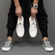 Sustyle Luxury haut de gamme Chaussures masculines Chaussures blanches haut de gamme respirant 25 nouvelles chaussures en toile pour hommes décontractés de cartes de soie glace de glace blanc 39