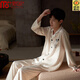 
Modal 2025 ice silk pajamas men's spring and autumn long-sleeved teenager panda print cool home clothing suit outside wear YH12111 Panda-Champagne men's 3XL
