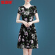 
Hengyuanxiang middle-aged noble ice silk dress for women 2025 new summer short person slim floral skirt 40 to 50 mother suit [ice silk 9904 skirt] 4XL [recommended to wear 150-165]