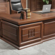 New Chinese style all solid wood desk boss desk president desk high-end executive desk simple chairman boss desk 2.0M boss desk + side cabinet North American ash wood