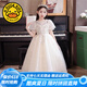 G.DUCKKIDS新款女童礼服轻奢小众婚礼花童小主持人公主裙新款春夏钢琴演出服 香槟色 100 cm