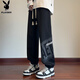 Playboy (PLAYBOY) pants men's casual pants men's autumn and winter sports men's sweatpants leggings American trendy trousers black XL