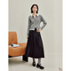 
Inman College style contrasting lapel cork knit cardigan 2025 autumn women's new long-sleeved sweater gray M