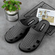 Sandales pour hommes d'été de Jinxu sans orteils exposés, Juli Saison de la saison Juli Casual Hollow Anti-slip Sof Sole Breathable Head-Resistant Sand Resistant Black 3524 40 Code standard
