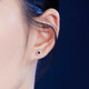 Lukfook Jewelry 18K gold sapphire stud earrings (single) 5 points in total/white 18K/approx. 0.30g
