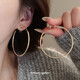 Non-pierced earrings round plain hoop earrings niche cold style earrings fashionable temperament earrings light luxury high-end female earrings - silver - diameter 55mm