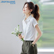 
JEANSWEST shirt for women 2025 summer short-sleeved casual temperament fashionable versatile fashion top for women rose pink M