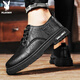 Playboy (PLAYBOY) leather shoes for men 2025 autumn and winter formal shoes business casual shoes workplace lace-up wedding leather shoes and boots black 41