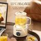 Chigo mini health kettle all-glass office health kettle for one person, kettle, stew kettle, all-in-one small fully automatic constant temperature kettle, tea brewer, scented tea kettle, electric stew cup, cream white 1L - single pot + smart base