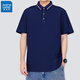 真维斯（Jeanswest）短袖POLO衫夏季纯色绣标上衣服polo衬衫短袖上衣 墨绿色 698 3XL （建议160-180斤）