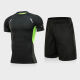 ZIPJBX Deportes para hombres de manga de manga de manga de manga de manga rápida Top Camiseta alta elástica de sudor elástica Traje de fitness con traje de baloncesto 6319 CONTINACIÓN CORTA + 829 pantalones cortos negros S (referencia: 90-100Jin [Jin equivale a 0.5 kg])