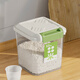 Muge rice barrel rice box storage tank household insect-proof storage rice food-grade container storage box multigrain flour storage tank transparent white 12Jin Jin equal to 0.5kg 6KG free measuring cup*1