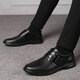 Yierkang sandalias masculinas negocios para hombres uso formal de cuero genuino hueco transpirable negros naipes de boda de boda 12357 cuatro temporadas negras 43