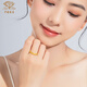 Chinese jewelry gold ring women's gold Sansheng III ring simple plain circle birthday gift