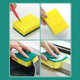 Dishwashing sponge block, scouring pad, kitchen cleaning artifact, double-sided durable thickened dishcloth, magic sponge wipe for pots, right-angle sponge wipe (3 pieces)