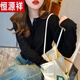 Hengyuanxiang Frühherbst neuer gestrickter Strickjacke für Frauen koreanischer Stil Dünner Stil Rundem Hals Langarmer Pullover schwarzer Oberlust gelb [weiche Strickjacke] Dünn warm und nicht aufgebläht S empfohlen 80-95 Jin [Jin gleich 0,5 kg]
