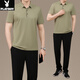 Playboy Middle-aged Dad 2025 New Men's Set Middle-aged Sports and Casual Summer Thin Daddy Two-Piece Set Men's Style YSS-9209 Khaki [Shorts] L Recommended 100-120Jin [Jin equals 0.5 kg]