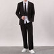 GOKU suit suit men's casual suit male college student DK uniform graduation dress formal black suit + black pants + white shirt + black tie 5XL weight 180-190Jin Jin equals 0.5 kg