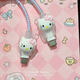 
Charger data cable creative novel cute protective cover protection rope data cable anti-folding applicable Charger data cable typc universal [Pink Bubble KT cat] Charger data cable protective cover* five-piece set
