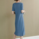Miyake japonés Ichisaki [3291 colecciones] Vestido arrugado para mujeres 25 Summer Nuevo cuello redondo simple Simple manga rosa Purple M