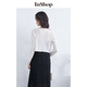 Inshop [mismo estilo en el centro comercial] Nuevo suéter de textura suave y ligeramente translúcido para mujeres con delicada cárdigan delgada en blanco M