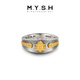 Mingyang Decoration Sea 925 sterling silver 3D yellow God of Wealth ring men's high-end retro original design national trend index finger ring US size 11# (suitable for Hong Kong sizes 25-26)